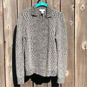 Loft marbled asymmetrical zipper sweater size medium